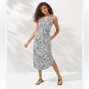 Soma Slub Cotton Wild Thing Tank Sleeveless Dress Pockets Belted Large